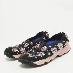 Dior Black Mesh Crystal Embellished Fusion Slip On Sneakers Size 38