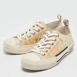 Dior Off White Oblique Mesh and Rubber B23 Sneakers Size 37