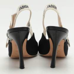Pre Owned Dior Black Canvas J'Adior Slingback Sandals Size 40
