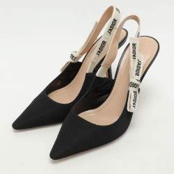 Pre Owned Dior Black Canvas J'Adior Slingback Sandals Size 40