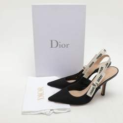 Pre Owned Dior Black Canvas J'Adior Slingback Sandals Size 40