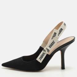 Pre Owned Dior Black Canvas J'Adior Slingback Sandals Size 40