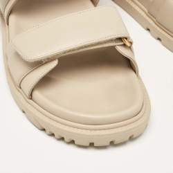 Dior Cream Leather DiorAct Flat Sandals Size 36