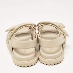 Dior Cream Leather DiorAct Flat Sandals Size 36