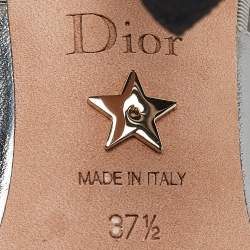 Pre Owned Dior Silver Canvas and Leather J'Adior Pumps Size 37.5