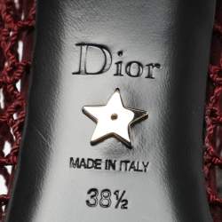 Dior Burgundy Suede and Mesh Naughtily-D Ankle Boots Size 38.5