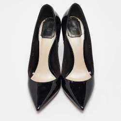 Pre Owned Dior Black Patent Leather Pointed Toe Pumps Size 38