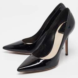 Pre Owned Dior Black Patent Leather Pointed Toe Pumps Size 38