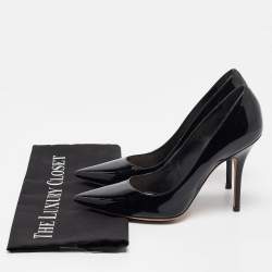 Pre Owned Dior Black Patent Leather Pointed Toe Pumps Size 38