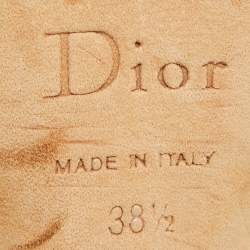 Dior Off White/Yellow Embossed Python and Patent Leather Platform Ankle Wrap Sandals Size 38.5
