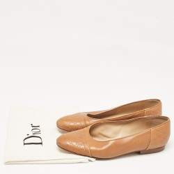 Dior Brown Quilted Cannage Leather Ballet Flats Size 39