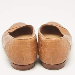 Dior Brown Quilted Cannage Leather Ballet Flats Size 39