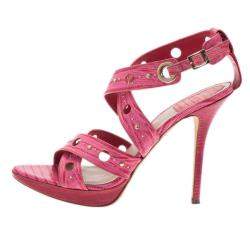 Pre Owned صندل ديور جلد وردي ذو فتحات مقاس 39.5