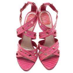 Pre Owned صندل ديور جلد وردي ذو فتحات مقاس 39.5