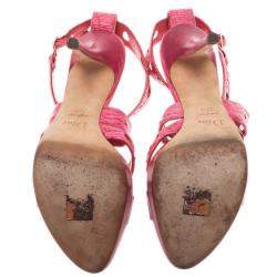 Pre Owned صندل ديور جلد وردي ذو فتحات مقاس 39.5