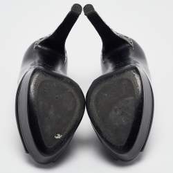 Pre Owned Dior Black Patent Leather Miss Dior Peep Toe Pumps Size 37.5