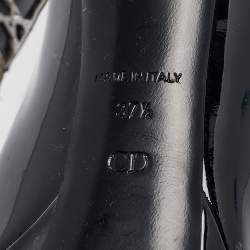 Pre Owned Dior Black Patent Leather Miss Dior Peep Toe Pumps Size 37.5