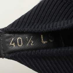 Dior Navy Blue/Beige Oblique Knit Fabric and Leather Walk'n'Dior Mid Top Sneakers Size 40.5