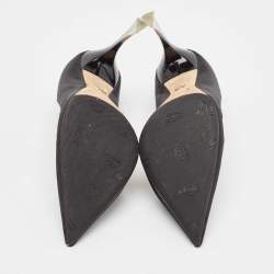 Dior Black Fabric Perspex Heel Pointed Toe Pumps Size 40
