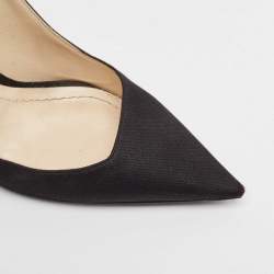 Dior Black Fabric Perspex Heel Pointed Toe Pumps Size 40