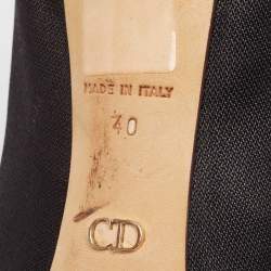 Dior Black Fabric Perspex Heel Pointed Toe Pumps Size 40