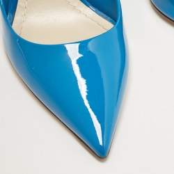 Dior Blue Patent Leather Pointed Toe Pumps Size 37