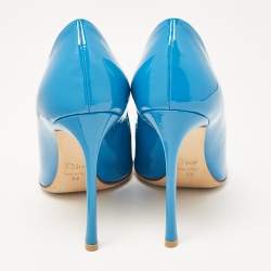 Dior Blue Patent Leather Pointed Toe Pumps Size 37