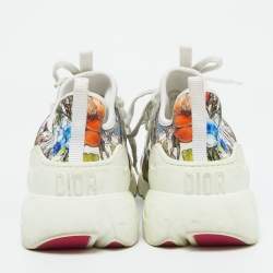 Pre Owned Dior Multicolor Printed Fabric and Rubber D-Connect Sneakers Size 38.5