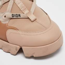 Dior Beige Neoprene and Rubber D-Connect Low Top Sneakers Size 38