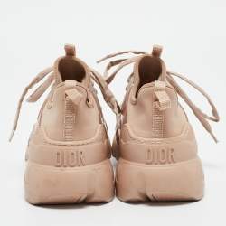 Dior Beige Neoprene and Rubber D-Connect Low Top Sneakers Size 38