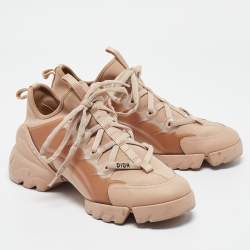 Dior Beige Neoprene and Rubber D-Connect Low Top Sneakers Size 38