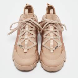 Dior Beige Neoprene and Rubber D-Connect Low Top Sneakers Size 38