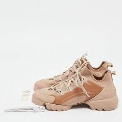 Dior Beige Neoprene and Rubber D-Connect Low Top Sneakers Size 38