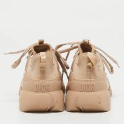 Pre Owned Dior Beige Fabric and Rubber D-Connect Low Top Sneakers Size 37.5 
