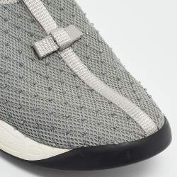 Pre Owned Dior Grey Mesh Fusion Slip On Sneakers Size 38.5