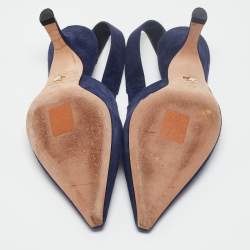 Dior Blue Suede J'Adior Slingback Pumps Size 38.5