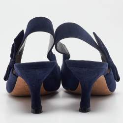 Dior Blue Suede J'Adior Slingback Pumps Size 38.5