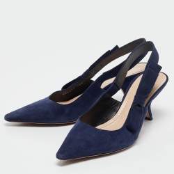 Dior Blue Suede J'Adior Slingback Pumps Size 38.5