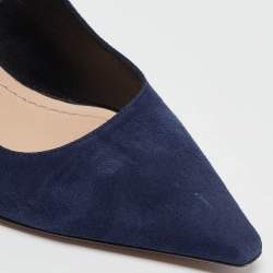 Dior Blue Suede J'Adior Slingback Pumps Size 38.5