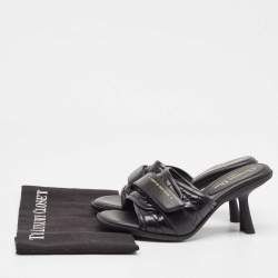 Dior Black Leather Diorevolution Slide Sandals Size 38