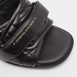 Dior Black Leather Diorevolution Slide Sandals Size 38