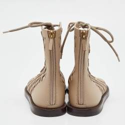 Pre Owned Dior Beige Leather D-Trap Sandals Size 36.5