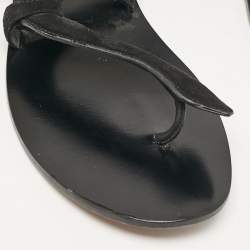 Dior Black Suede Ankle Strap Flat Sandals Size 39