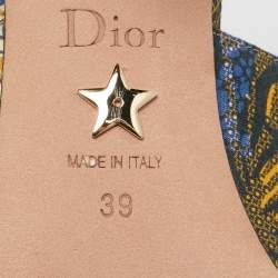 Dior Multicolor Fabric Toile De Jouy Sweet D Slingback Pumps 39