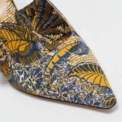 Dior Multicolor Fabric Toile De Jouy Sweet D Slingback Pumps 39