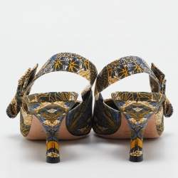 Dior Multicolor Fabric Toile De Jouy Sweet D Slingback Pumps 39