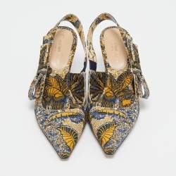 Dior Multicolor Fabric Toile De Jouy Sweet D Slingback Pumps 39