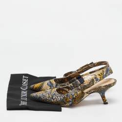 Dior Multicolor Fabric Toile De Jouy Sweet D Slingback Pumps 39