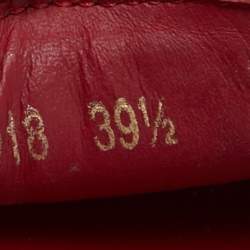 Dior Red Embroidered Logo Canvas Dway Flat Sandals Size 39.5