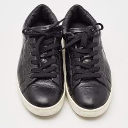 Dior Black Textured Leather Low Top Sneakers Size 38.5